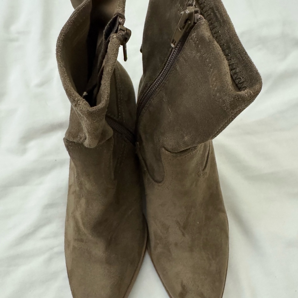 DV by Dolce Vita Taupe Suede Ankle Booties